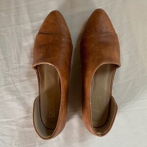 Catherine Malandrino D'Orsay Brown Leather Flats - Size 8